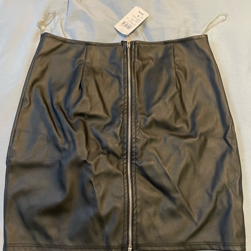 Faux leather skirt